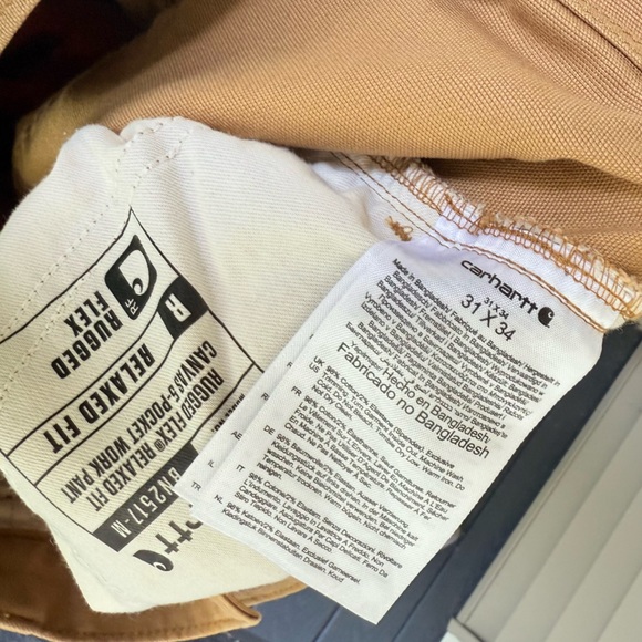 Carhartt Relaxed Fit Tan Work Pants Men’s size 31x34 - Picture 4 of 5